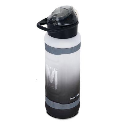 Nova Kids Water Bottle 1000ml with Straw- Black