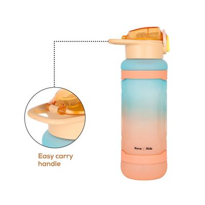 Nova Kids Water Bottle 1000ml with Straw- Orange