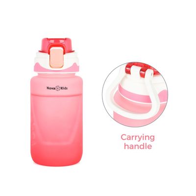 Nova Kids Water Bottle 550ml with Straw - Pink