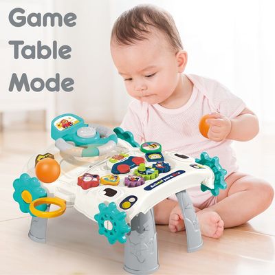 Teknum 3 - IN - 1 Baby Walker / Learning Table Mode / Game Panel Mode with Musical keyboard - Grey