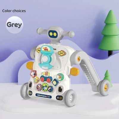 Teknum 3 - IN - 1 Baby Walker / Learning Table Mode / Game Panel Mode with Musical keyboard - Grey