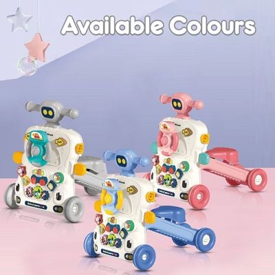 Teknum 5 - IN - 1 Baby Walker / Learning Table Mode / Game Panel Mode / Scooter Mode / Roller Coaster Mode with Musical keyboard - Blue