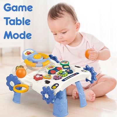 Teknum 5 - IN - 1 Baby Walker / Learning Table Mode / Game Panel Mode / Scooter Mode / Roller Coaster Mode with Musical keyboard - Blue