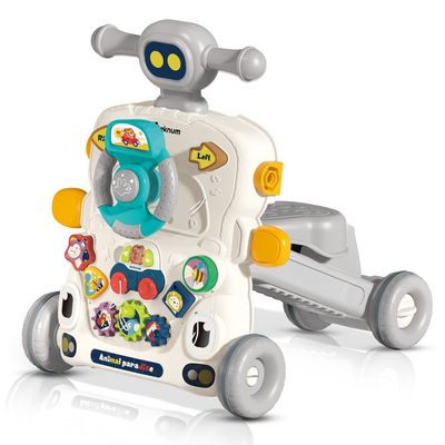 Teknum 5 - IN - 1 Baby Walker / Learning Table Mode / Game Panel Mode / Scooter Mode / Roller Coaster Mode with Musical keyboard - Grey