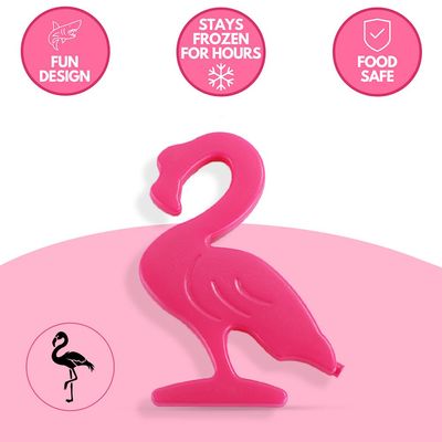 Eazy Kids Set of 4 Flamingo Reusable Hard Ice Packs for Lunch bags - Pink