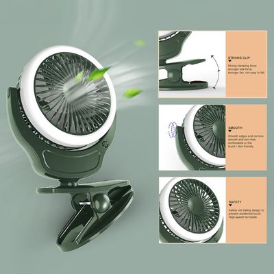 Teknum 2 - IN - 1 Stroller USB Charging Fan with Light - Green