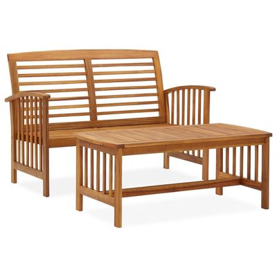 vidaXL 2 Piece Garden Lounge Set Solid Acacia Wood