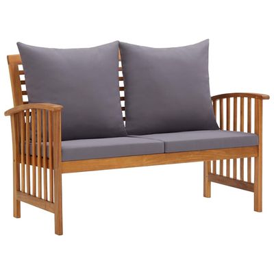 vidaXL 2 Piece Garden Lounge Set with Cushions Solid Acacia Wood