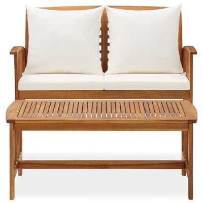 vidaXL 2 Piece Garden Lounge Set with Cushions Solid Acacia Wood