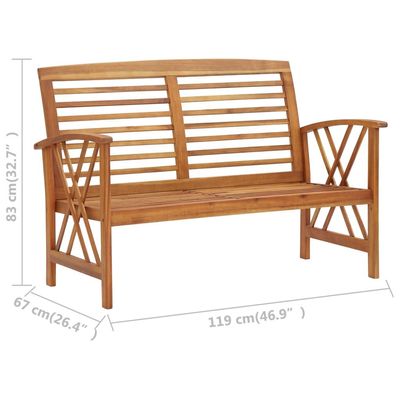 vidaXL 3 Piece Garden Lounge Set Solid Acacia Wood