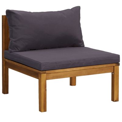 vidaXL 3 Piece Garden Lounge Set with Cushion Solid Acacia Wood