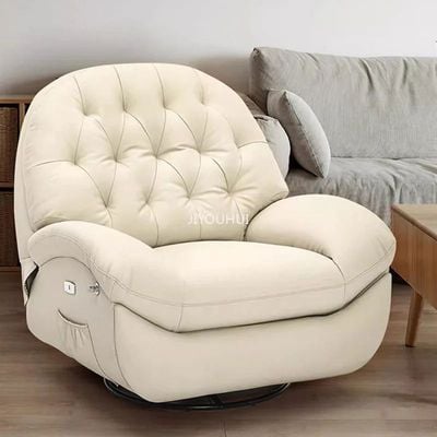 Electric Swivel Recliner Multifunctional 170° Rotatable Lazy Rocking Chair - White