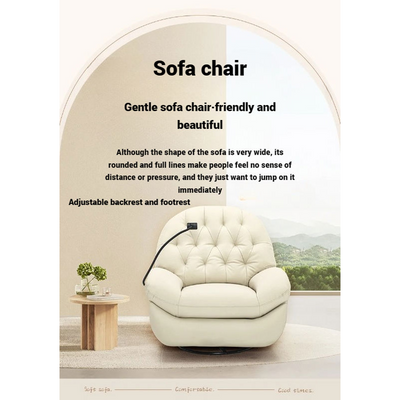 Electric Swivel Recliner Multifunctional 170° Rotatable Lazy Rocking Chair - White