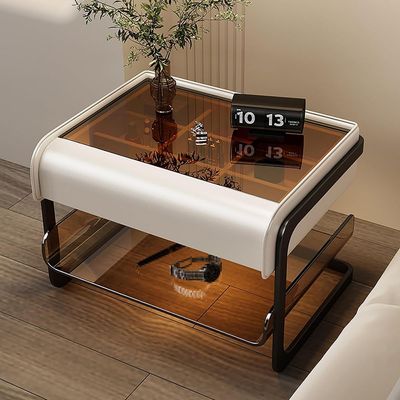 Nightstand Bedside Table with Shelf, Storage Drawer and Storage Countertop.