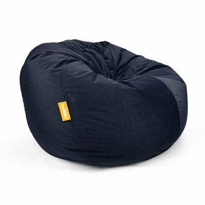 Jumbble Nest Soft Suede Bean Bag with Filling | Cozy Bean Bag Best for Lounging Indoor | Kids & Adult | Soft Velvet Fabric | Filled with Polystyrene Beads (Large, Dark Blue)