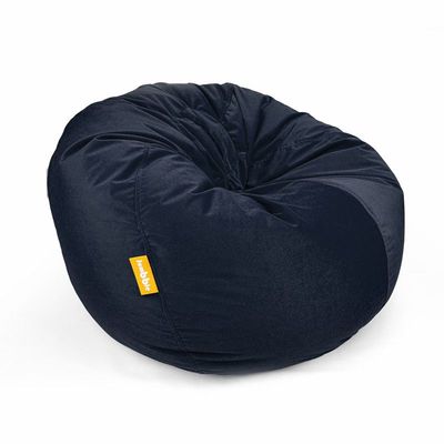 Jumbble Nest Soft Suede Bean Bag with Filling | Cozy Bean Bag Best for Lounging Indoor | Kids & Adult | Soft Velvet Fabric | Filled with Polystyrene Beads (Large, Dark Blue)