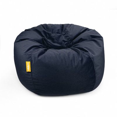 Jumbble Nest Soft Suede Bean Bag with Filling | Cozy Bean Bag Best for Lounging Indoor | Kids & Adult | Soft Velvet Fabric | Filled with Polystyrene Beads (Large, Dark Blue)