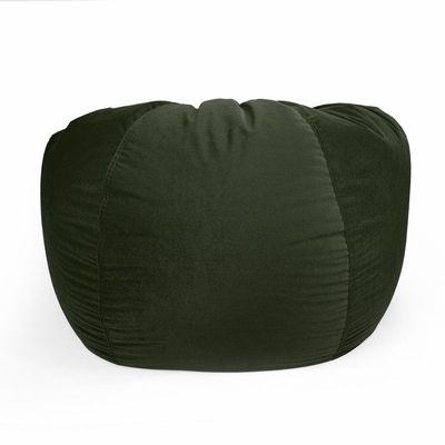 Jumbble Nest Soft Suede Bean Bag with Filling | Cozy Bean Bag Best for Lounging Indoor | Kids & Adult | Soft Velvet Fabric | Filled with Polystyrene Beads (Large, Dark Green)