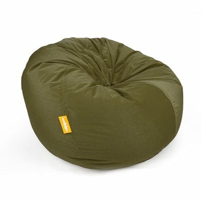 Jumbble Nest Soft Suede Bean Bag with Filling | Cozy Bean Bag Best for Lounging Indoor | Kids & Adult | Soft Velvet Fabric | Filled with Polystyrene Beads (Large, Army Green)…