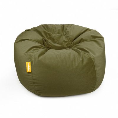 Jumbble Nest Soft Suede Bean Bag with Filling | Cozy Bean Bag Best for Lounging Indoor | Kids & Adult | Soft Velvet Fabric | Filled with Polystyrene Beads (Large, Army Green)…