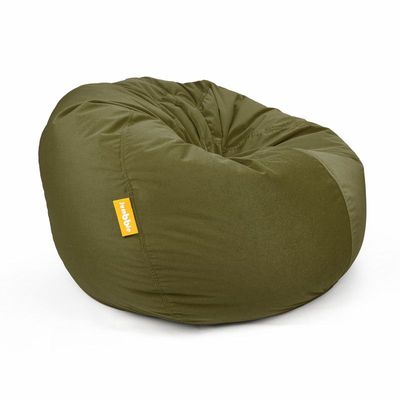 Jumbble Nest Soft Suede Bean Bag with Filling | Cozy Bean Bag Best for Lounging Indoor | Kids & Adult | Soft Velvet Fabric | Filled with Polystyrene Beads (Large, Army Green)…