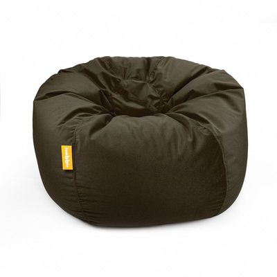 Jumbble Nest Soft Suede Bean Bag with Filling | Cozy Bean Bag Best for Lounging Indoor | Kids & Adult | Soft Velvet Fabric | Filled with Polystyrene Beads (Large, Dark Brown)
