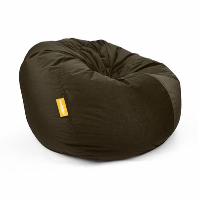 Jumbble Nest Soft Suede Bean Bag with Filling | Cozy Bean Bag Best for Lounging Indoor | Kids & Adult | Soft Velvet Fabric | Filled with Polystyrene Beads (Large, Dark Brown)