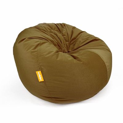 Jumbble Nest Soft Suede Bean Bag with Filling | Cozy Bean Bag Best for Lounging Indoor | Kids & Adult | Soft Velvet Fabric | Filled with Polystyrene Beads (Large, Brown)…