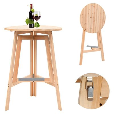 vidaXL Foldable Bar Table 78 cm Fir Wood