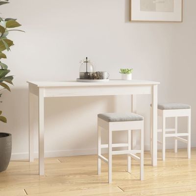 vidaXL Dining Table White 110x55x75 cm Solid Wood Pine