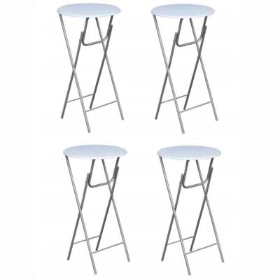 vidaXL Bar Tables 4 pcs with MDF Tabletop White