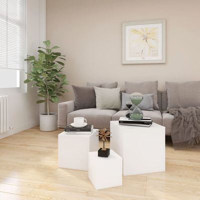 vidaXL Side Tables 3 pcs White Engineered Wood