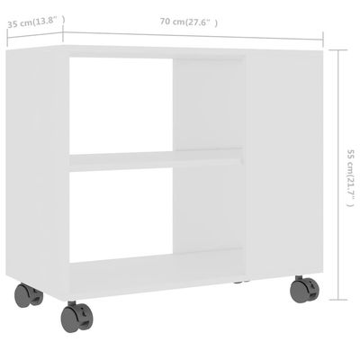 vidaXL Side Table White 70x35x55 cm Engineered Wood