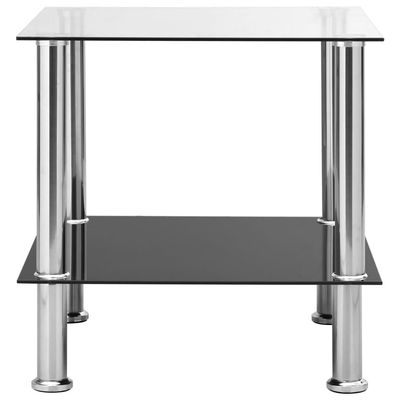 vidaXL Side Table Transparent 45x50x45 cm Tempered Glass