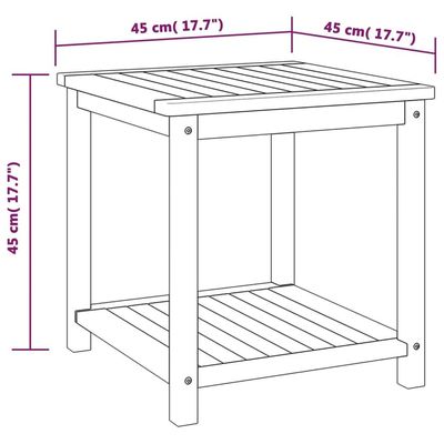 vidaXL Side Table Solid Acacia Wood 45x45x45 cm