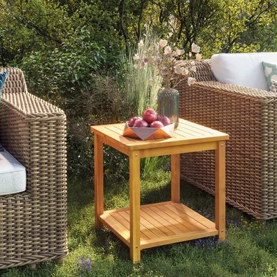 vidaXL Side Table Solid Acacia Wood 45x45x45 cm