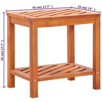 vidaXL Side Table Solid Acacia Wood 45x33x45 cm