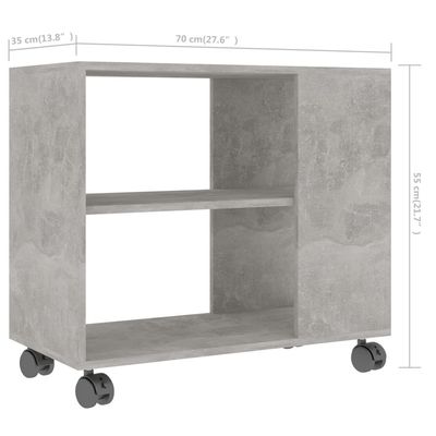 vidaXL Side Table Concrete Grey 70x35x55 cm Engineered Wood