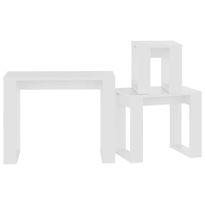 vidaXL Nesting Tables 3 pcs White Engineered Wood