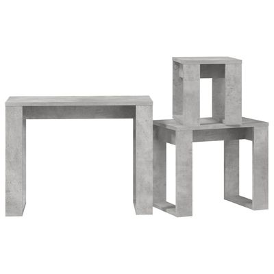 vidaXL Nesting Tables 3 pcs Concrete Grey Engineered Wood