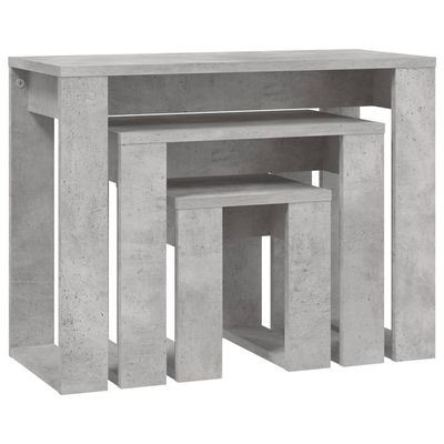 vidaXL Nesting Tables 3 pcs Concrete Grey Engineered Wood