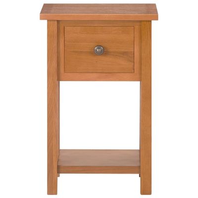 vidaXL Magazine Table with Drawer 35x27x55 cm Solid Oak Wood