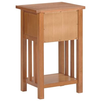 vidaXL Magazine Table with Drawer 35x27x55 cm Solid Oak Wood