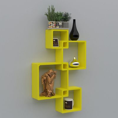 Rafuf Intersecting Floating Wall Shelves with 4 Shelves
