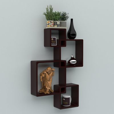 Rafuf Intersecting Floating Wall Shelves with 4 Shelves