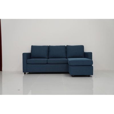 Lara 3-Seater  Fabric Left & Right Reversible Fabric Corner Sofa - Blue - With 2-Year Warranty