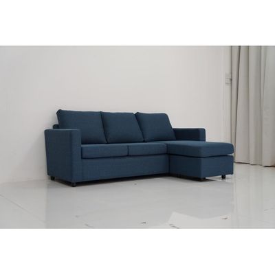 Lara 3-Seater  Fabric Left & Right Reversible Fabric Corner Sofa - Blue - With 2-Year Warranty