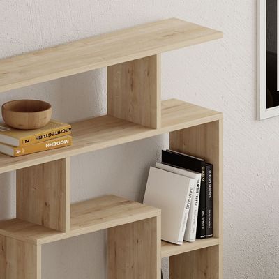 Mourah Labirent Bookcase - Oak - 2 Years Warranty
