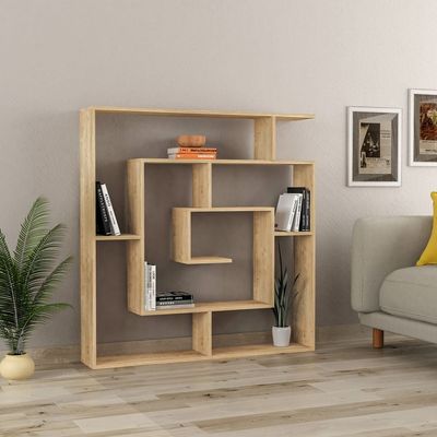 Mourah Labirent Bookcase - Oak - 2 Years Warranty