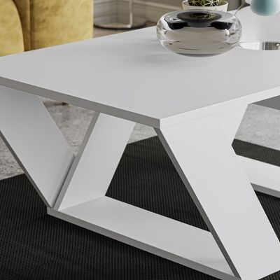 Mourah Pipra Coffee Table - White - 2 Years Warranty